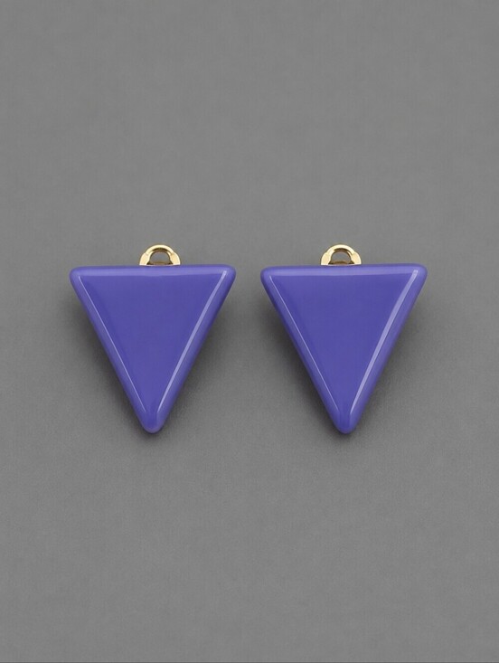 Vintage Jewelry - 3/$30 VTG 1980s Mod Purple Triangle Acrylic Clip-on Earrings